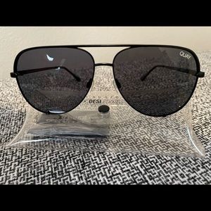 Quay x Desi Perkins High Key Polarized Aviator Sunglasses